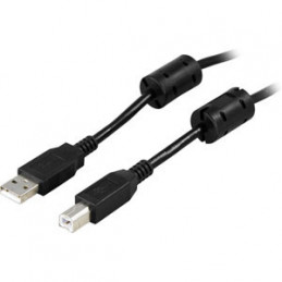 Deltaco USB 2.0 Cable A B, 5m USB-kaapeli USB A USB B Musta