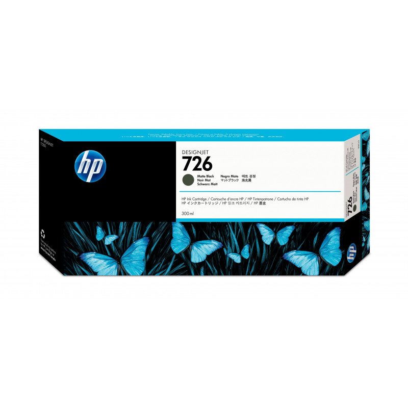 HP 726, Designjet-mustekasetti, mattamusta, 300 ml