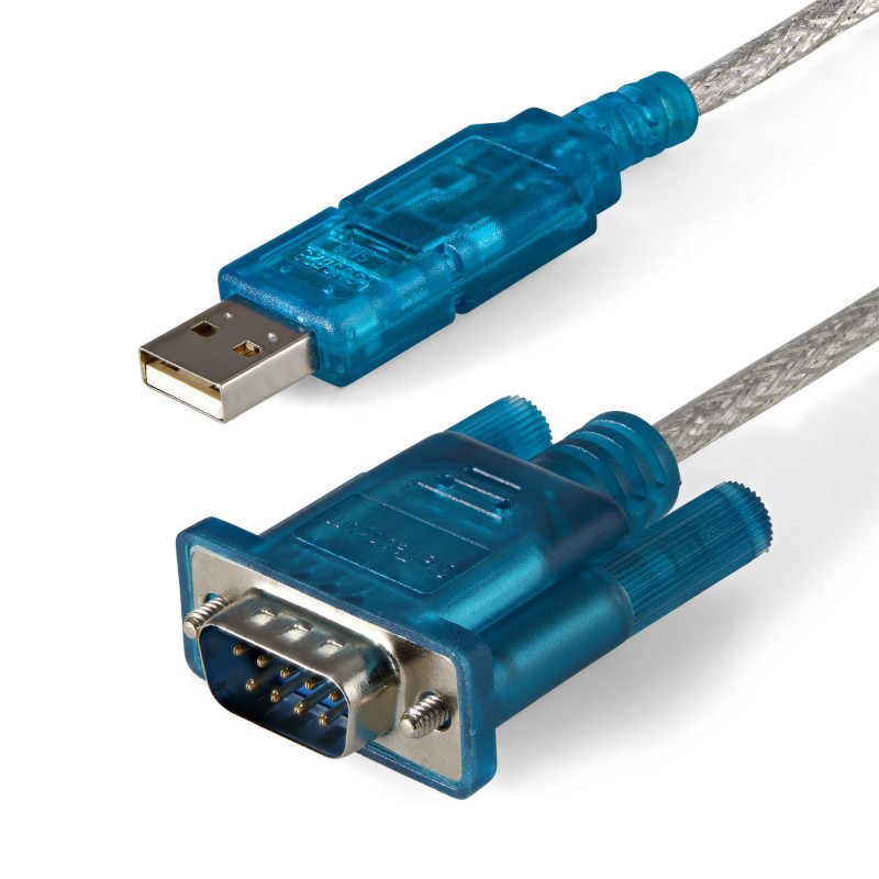 StarTech.com ICUSB232SM3 kaapelin sukupuolenvaihtaja DB-9 USB 2.0 A Sininen, Läpinäkyvä