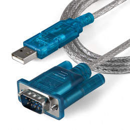 StarTech.com ICUSB232SM3 kaapelin sukupuolenvaihtaja DB-9 USB 2.0 A Sininen, Läpinäkyvä