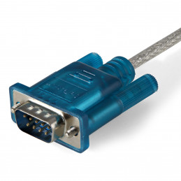 StarTech.com ICUSB232SM3 kaapelin sukupuolenvaihtaja DB-9 USB 2.0 A Sininen, Läpinäkyvä