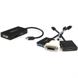 StarTech.com MDP2VGDVHD videokaapeli-adapteri 0,15 m Mini DisplayPort DVI-D + VGA (D-Sub) + HDMI Musta