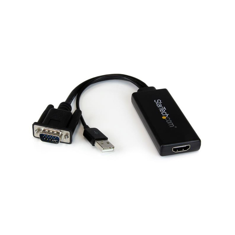 StarTech.com VGA2HDU videokaapeli-adapteri Musta