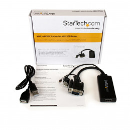 StarTech.com VGA2HDU videokaapeli-adapteri Musta