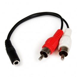 StarTech.com 0.152m 3.5mm - 2xRCA m f audiokaapeli 0,152 m Musta