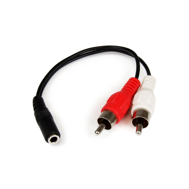 StarTech.com 0.152m 3.5mm - 2xRCA m f audiokaapeli 0,152 m Musta