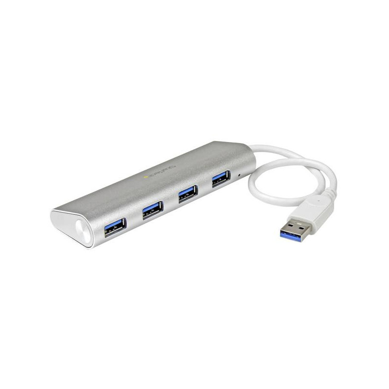 StarTech.com ST43004UA keskitin USB 3.2 Gen 1 (3.1 Gen 1) Type-A 5000 Mbit s Hopea, Valkoinen