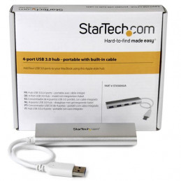 StarTech.com ST43004UA keskitin USB 3.2 Gen 1 (3.1 Gen 1) Type-A 5000 Mbit s Hopea, Valkoinen