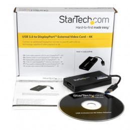 StarTech.com USB32DP4K USB grafiikka-adapteri 3840 x 2160 pikseliä Musta