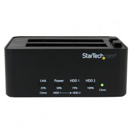 StarTech.com SATDOCK2REU3 levyjen monistuslaite HDD- SSD-monistaja 1 kopiot Musta