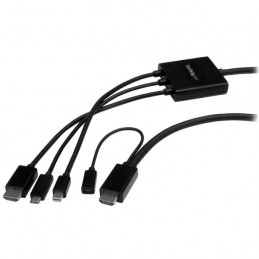 StarTech.com CMDPHD2HD videokaapeli-adapteri 2 m HDMI HDMI + Mini DisplayPort + USB Type-C Musta
