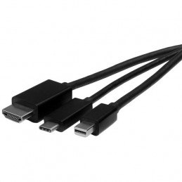 StarTech.com CMDPHD2HD videokaapeli-adapteri 2 m HDMI HDMI + Mini DisplayPort + USB Type-C Musta