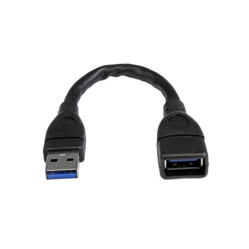 StarTech.com USB3EXT6INBK USB-kaapeli 0,152 m USB 3.2 Gen 1 (3.1 Gen 1) USB A Musta