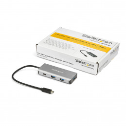 StarTech.com HB31C3A1CPD3 keskitin USB 3.2 Gen 2 (3.1 Gen 2) Type-C 10000 Mbit s Musta, Harmaa