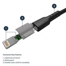 StarTech.com RUSBLTMM1MB Lightning-kaapeli 1 m Musta