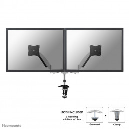 Neomounts by Newstar FPMA-D950D monitorin kiinnike ja jalusta 68,6 cm (27") Puristin Läpipultattu Hopea
