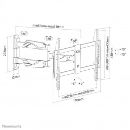 Neomounts by Newstar Select NM-W460 152,4 cm (60") Musta