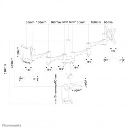 Neomounts by Newstar FPMA-D1330D 68,6 cm (27") Puristin Läpipultattu Musta