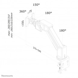 Neomounts by Newstar FPMA-D600 76,2 cm (30") Puristin Musta