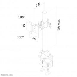 Neomounts by Newstar FPMA-D965 monitorin kiinnike ja jalusta 76,2 cm (30") Puristin Läpipultattu Musta