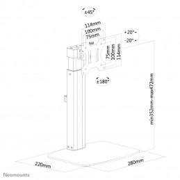 Neomounts by Newstar FPMA-D865 81,3 cm (32") Vapaasti seisova Musta