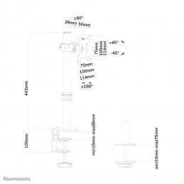 Neomounts by Newstar FPMA-D510 81,3 cm (32") Puristin Läpipultattu Musta