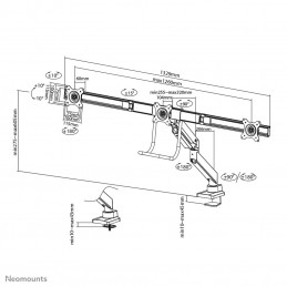 Neomounts by Newstar Select NM-D775DX3 68,6 cm (27") Puristin Läpipultattu Musta