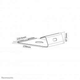 Neomounts by Newstar NSLS025 kannettavan tietokoneen teline 43,2 cm (17") Hopea