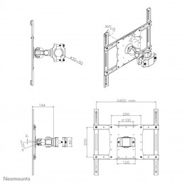 Neomounts by Newstar FPMA-WP440 132,1 cm (52") Musta