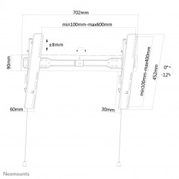 Neomounts by Newstar LED-W650 190,5 cm (75") Musta