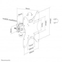 Neomounts by Newstar FL40-430BL12 TV-kiinnike 106,7 cm (42") Musta
