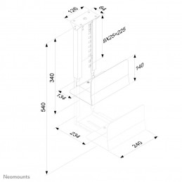 Neomounts by Newstar CPU-D200 Pöydälle asennettava keskusyksikköteline Hopea