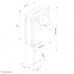 Neomounts by Newstar CPU-D100 Pöydälle asennettava keskusyksikköteline Valkoinen