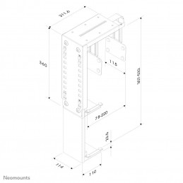 Neomounts by Newstar CPU-D100 Pöydälle asennettava keskusyksikköteline Hopea