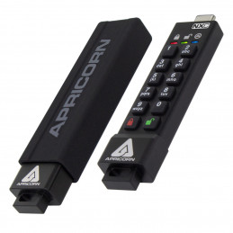 Apricorn Aegis Secure Key 3NXC USB-muisti 64 GB USB A-tyyppi 3.2 Gen 1 (3.1 Gen 1) Musta