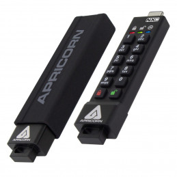 Apricorn ASK3-NXC-128GB USB-muisti USB Type-C 3.2 Gen 1 (3.1 Gen 1) Musta