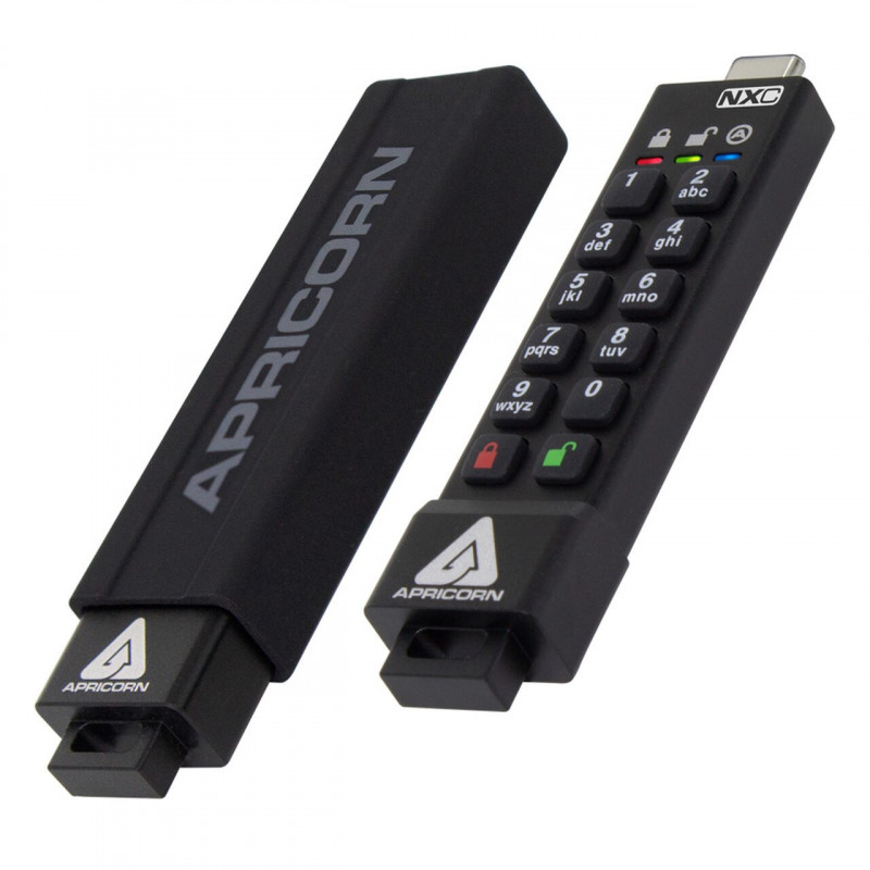 Apricorn ASK3-NXC-128GB USB-muisti USB Type-C 3.2 Gen 1 (3.1 Gen 1) Musta