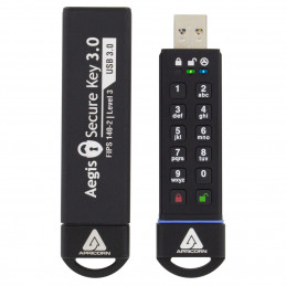 Apricorn Aegis Secure Key 3.0 USB-muisti 1000 GB USB A-tyyppi 3.2 Gen 1 (3.1 Gen 1) Musta
