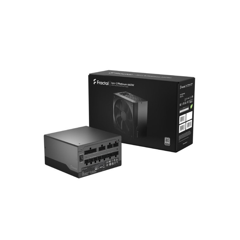 Fractal Design Ion+ 2 Platinum 660W virtalähdeyksikkö 20+4 pin ATX ATX Musta