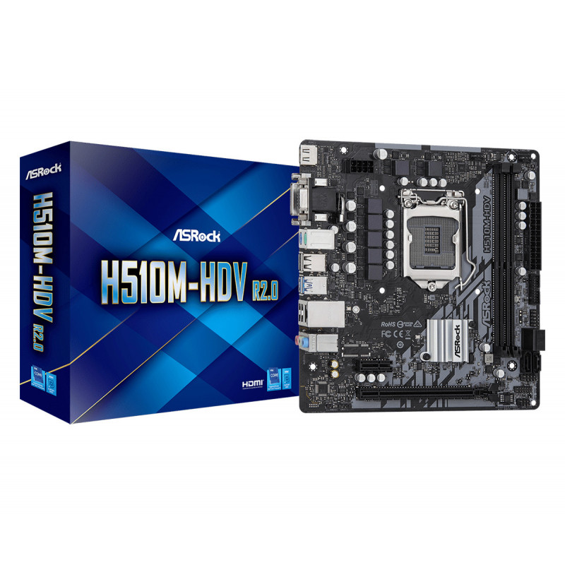 Asrock H510M-HDV R2.0 Intel H510 LGA 1200 mikro ATX