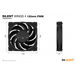 be quiet! SILENT WINGS 4 | 120mm PWM Tietokonekotelo Tuuletin 12 cm Musta 1 kpl