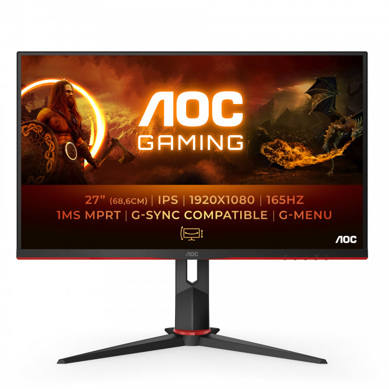 AOC 27G2SPU BK tietokoneen litteä näyttö 68,6 cm (27") 1920 x 1080 pikseliä Full HD Musta, Punainen