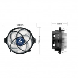 ARCTIC Alpine 23 - Compact AMD CPU-Cooler Suoritin Ilmanjäähdytin 9 cm Alumiini, Musta 1 kpl