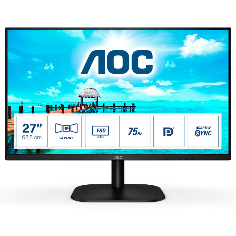 AOC B2 27B2QAM LED display 68,6 cm (27") 1920 x 1080 pikseliä Full HD Musta