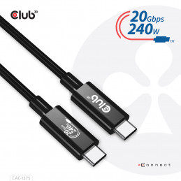 CLUB3D CAC-1575 USB-kaapeli 2 m USB4 Gen 2x2 USB C Musta