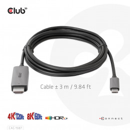 CLUB3D CAC-1587 HDMI-kaapeli 3 m HDMI-tyyppi A (vakio)