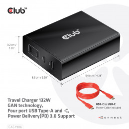 CLUB3D CAC-1906 virtalähdeyksikkö 132 W