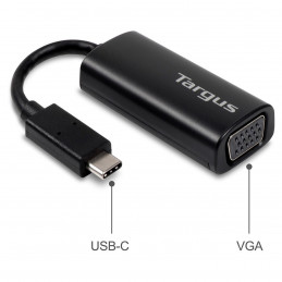 Targus ACA934EUZ videokaapeli-adapteri 0,17 m USB Type-C VGA (D-Sub) Musta