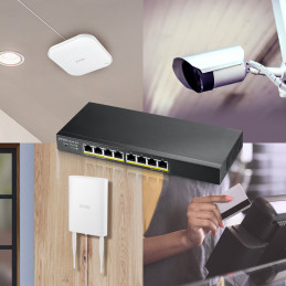 Zyxel GS1915-8 Hallittu L2 Gigabit Ethernet (10 100 1000) Musta
