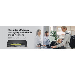 Zyxel GS1915-8EP Hallittu L2 Gigabit Ethernet (10 100 1000) Power over Ethernet -tuki Musta